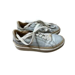 Janet Sport Silver Metallic Sneakers Sz 37